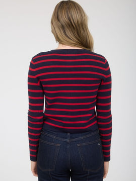 Stacey Striped Cardigan Top