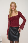Salinas Lace Velvet Top
