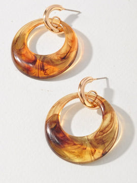 Amber Puffy Dangle Earrings
