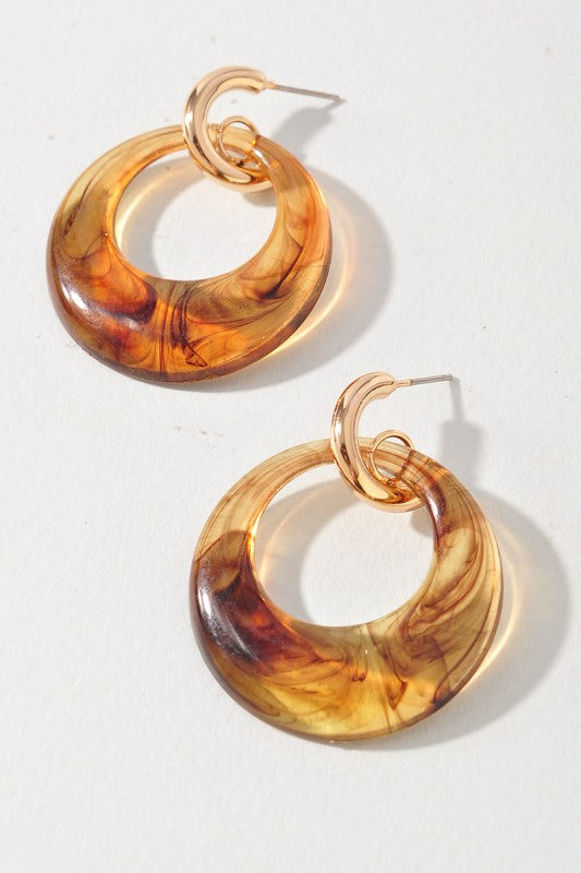 Amber Puffy Dangle Earrings