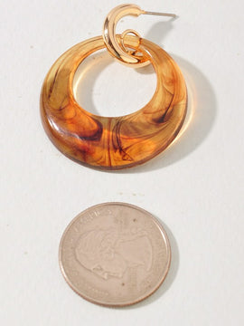 Amber Puffy Dangle Earrings