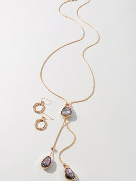 Triple Stone Y Necklace