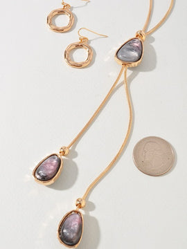 Triple Stone Y Necklace