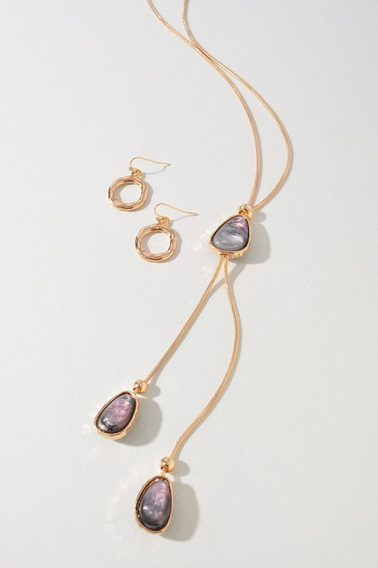 Triple Stone Y Necklace