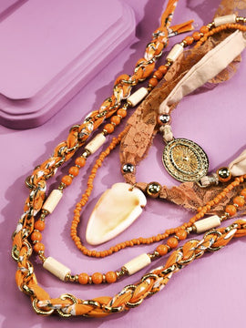 Tyla Golden Scarf Necklace