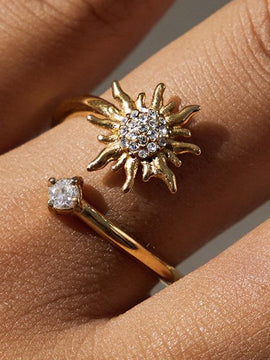 Sunburst 18k Dipped Open Ring