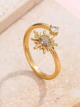 Sunburst 18k Dipped Open Ring