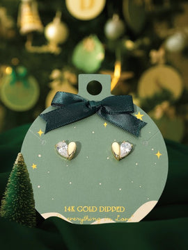 Half Heart Stud Earrings