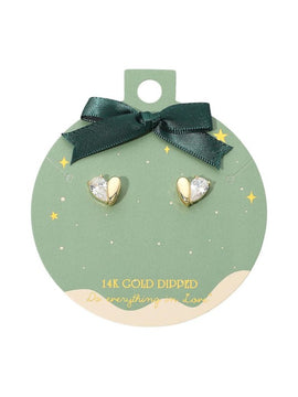 Half Heart Stud Earrings