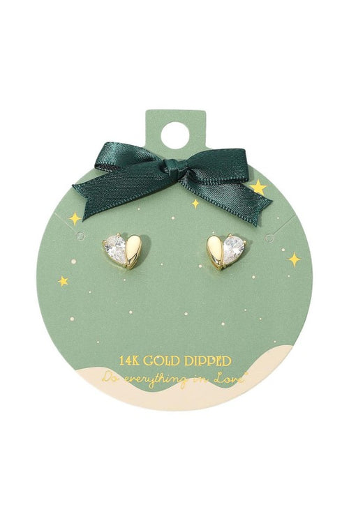 Half Heart Stud Earrings