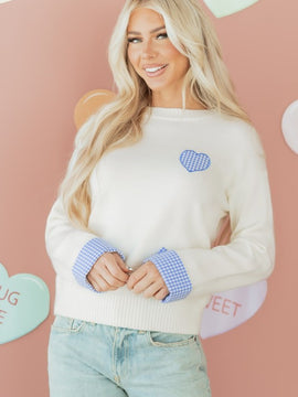 Gingham Cuff Sweater