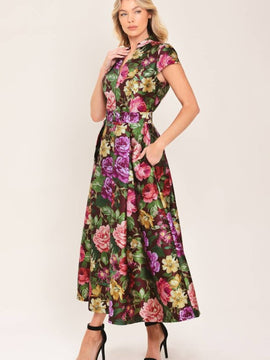 Eliza Jacquard Floral Dress