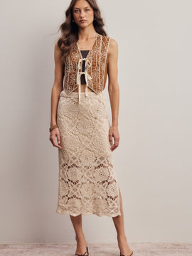 Sierra Crochet Midi Skirt