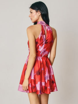 Hibiscus Bloom Halter Dress