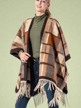 Runa Plaid Cape
