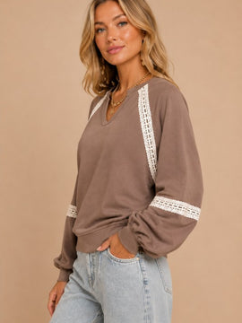Paisley Crochet Trim Top