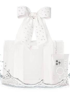 Ivory Pearl Bow Jelly Tote Bag