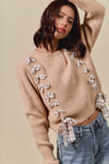 Tully Ribbon Lace Up Sweater