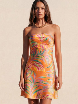 Palm Vista Strapless Dress