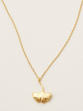 Ginko Leaf Gold Plated Necklace