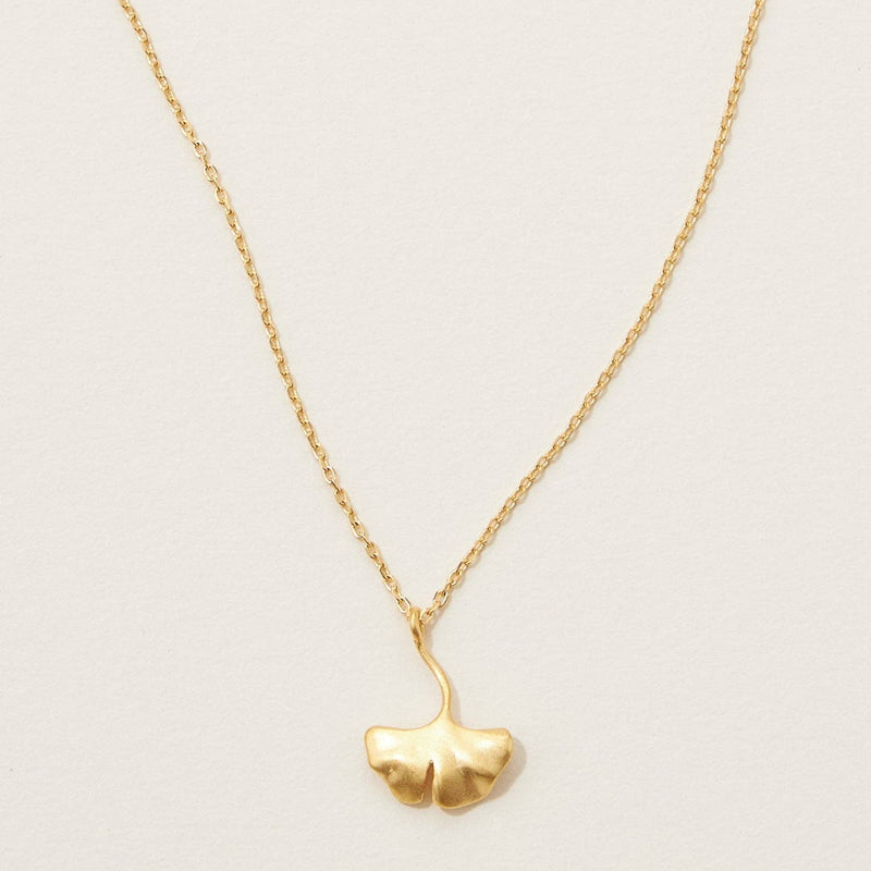 Ginko Leaf Gold Plated Necklace