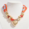 Puffy Heart Charm Scarf Necklace O