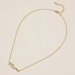 Mama Script Necklace 18K