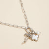 Embrace Charm Necklace with Clover and Pearl