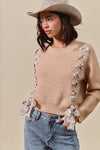 Tully Ribbon Lace Up Sweater