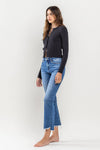 Encourage Raw Hem Kick Flare Jeans