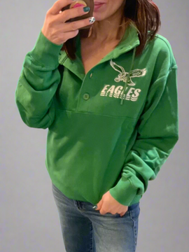 Eagles 1/4 Mock Neck Pullover