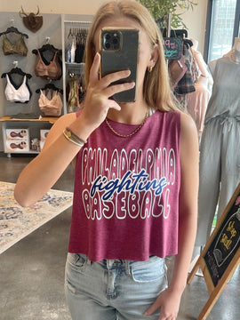 Phillies Fightins Cropped Tank Top
