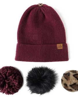Snap It Mix & Match Pom Beanie
