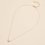 Crystal Solitaire Charm Necklace 18K
