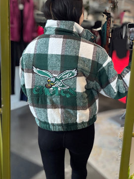 Eagles Plaid Puffer Jacket