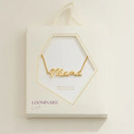 Mama Script Necklace 18K
