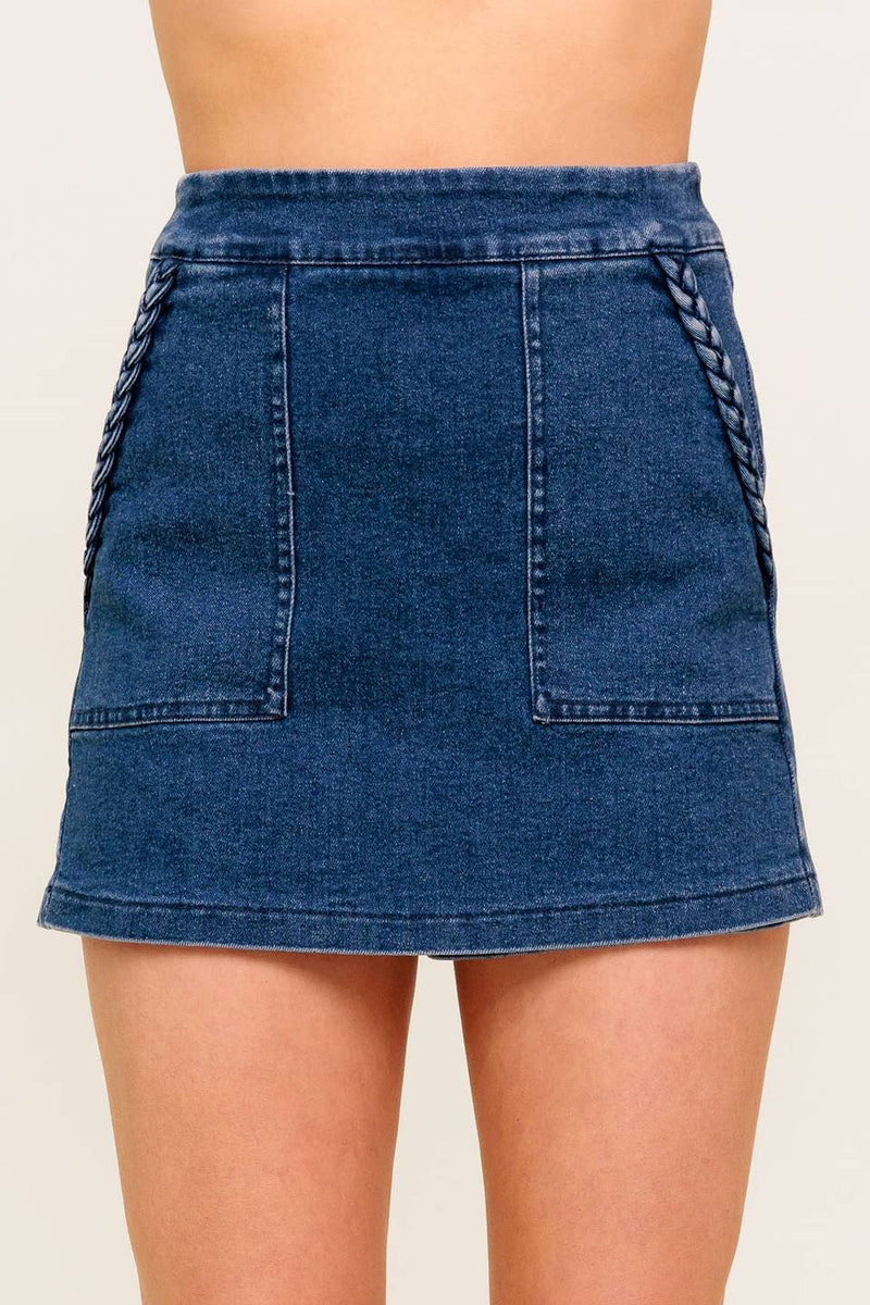 Braidy Denim Skorts