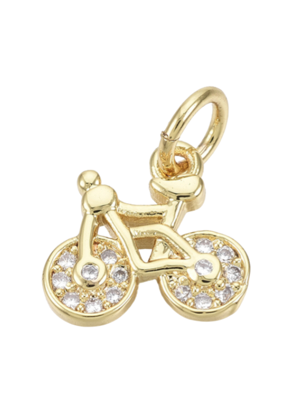 Pedal Power Bike 18k Gold Plated Charm