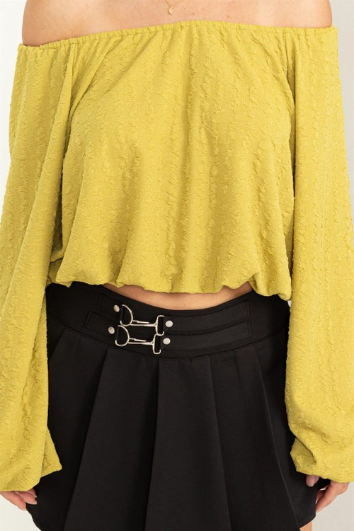 Cherlyn Textured Off Shoulder Top