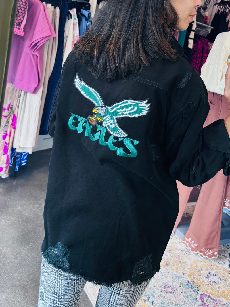 Eagles End All Distressed Patch Jacket
