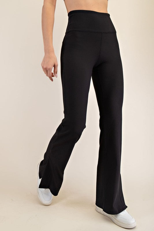 In Motion Ribbed Flared Leggings