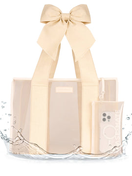 Raffia Bow Jelly Tote Bag