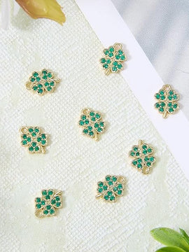 Green Clover 18K Gold Plated Charm
