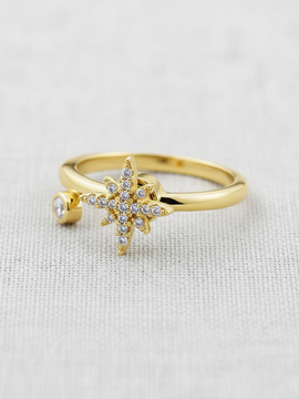 Starburst Zirconia Adjustable Spinner Ring