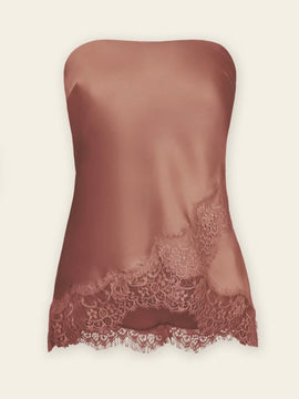 Betta Satin Lace Strapless Top