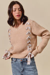 Tully Ribbon Lace Up Sweater