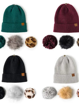 Snap It Mix & Match Pom Beanie