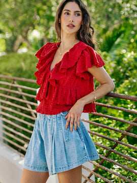 Mikey Ruffle Top