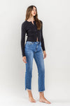 Encourage Raw Hem Kick Flare Jeans