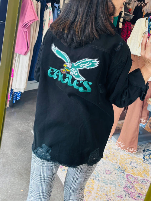 Eagles End All Distressed Patch Jacket